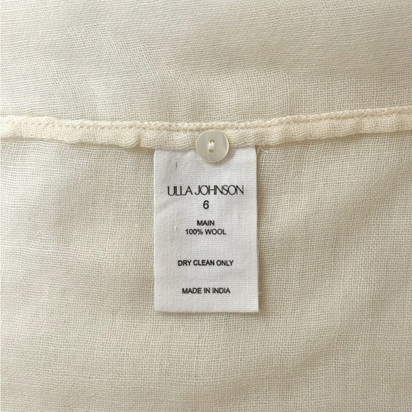 NWOT Ulla Johnson Off-White Ruffle Short-Sleeve Zuri Top - Picture 7 of 7